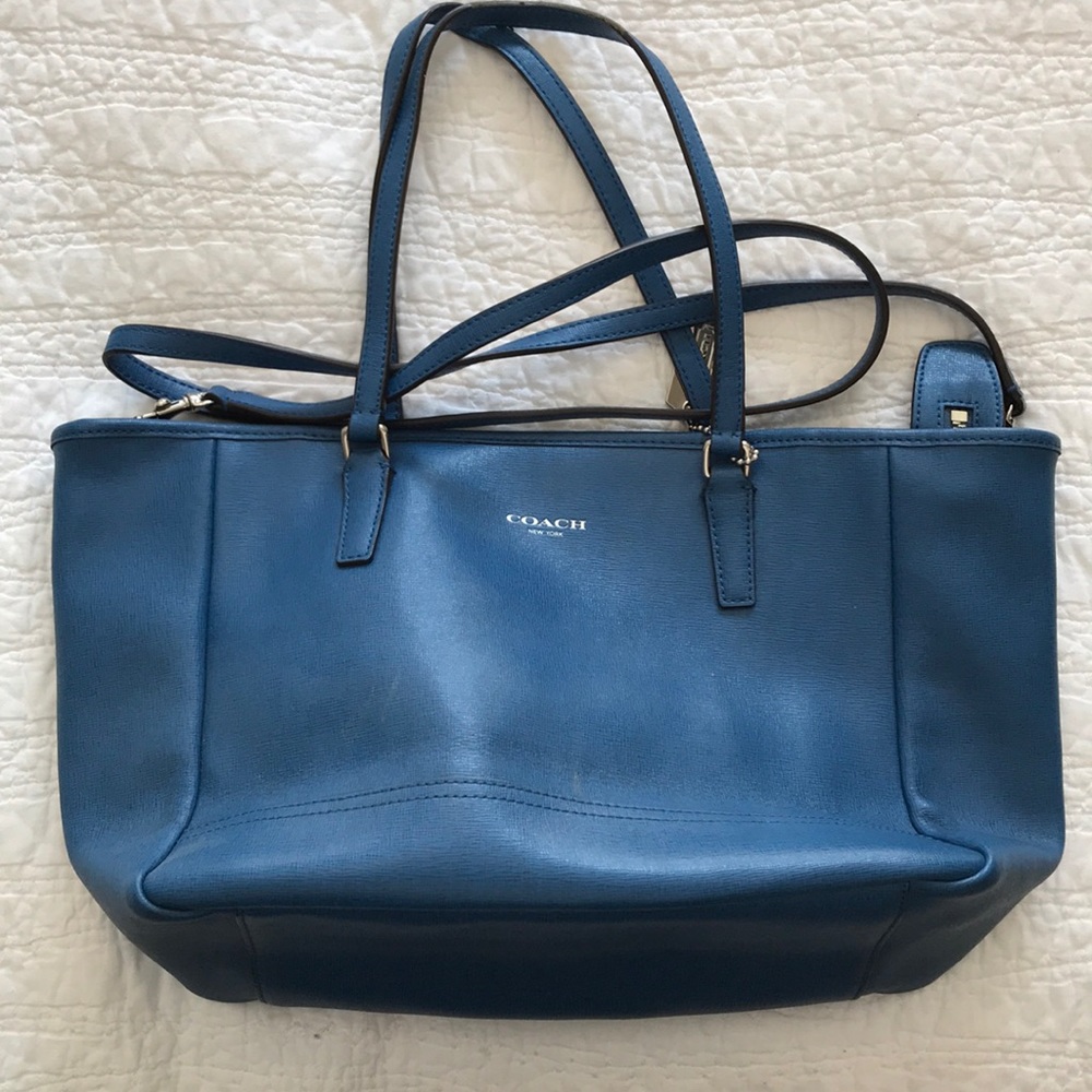 Blue Coach tote bag